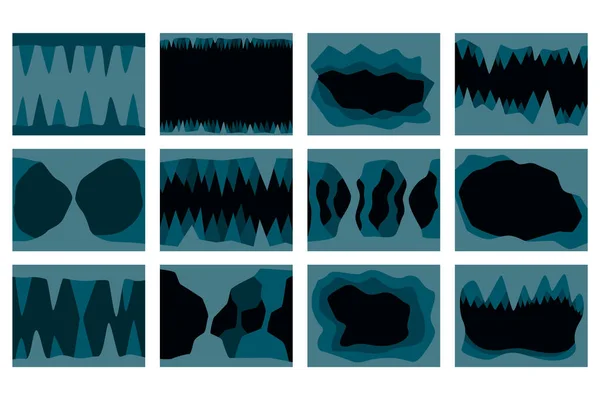 Conjunto Desenhos Uma Caverna Com Estalactites Estalagmites Ilustração Vetorial — Vetor de Stock