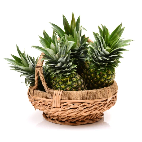 Ananasy w koszyku — Zdjęcie stockowe