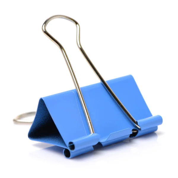 Blue binder clip closeup — Stock Photo, Image