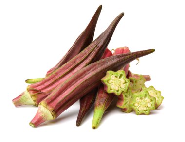 Beyaz üzerine kırmızı bamya