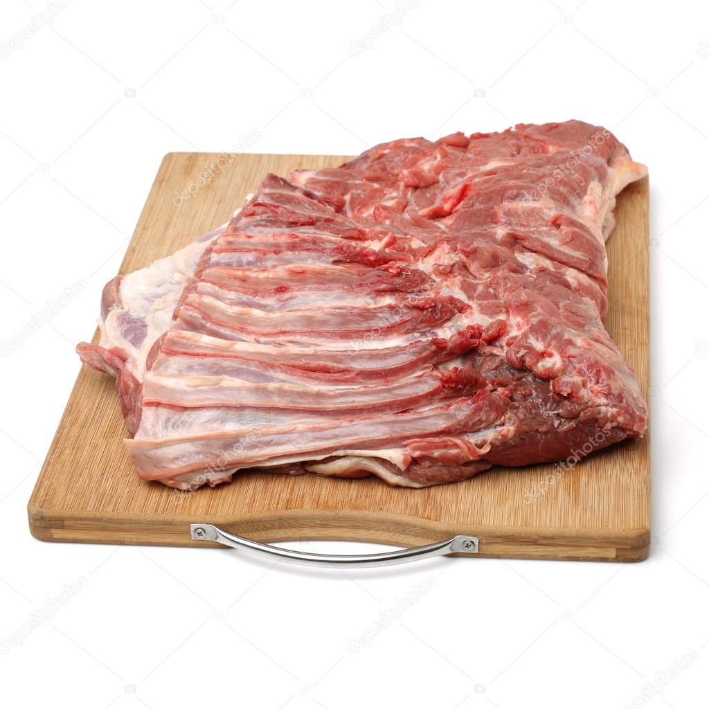 raw lamb ribs meat 