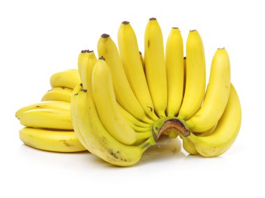 Beyaz arkaplanda muzlar