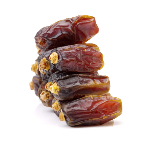 Dates on white close up — Stock Photo, Image