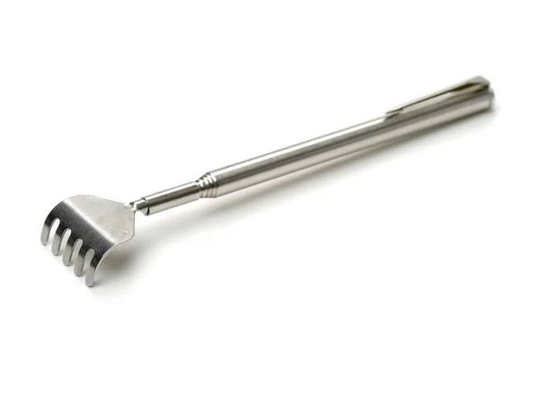 Metallic Rake Tool on white — Stock Photo, Image