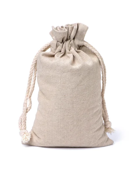 Linen bag on white background — Stock Photo, Image