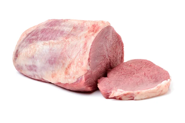 Big red meat chunk and slice — Stock Photo, Image