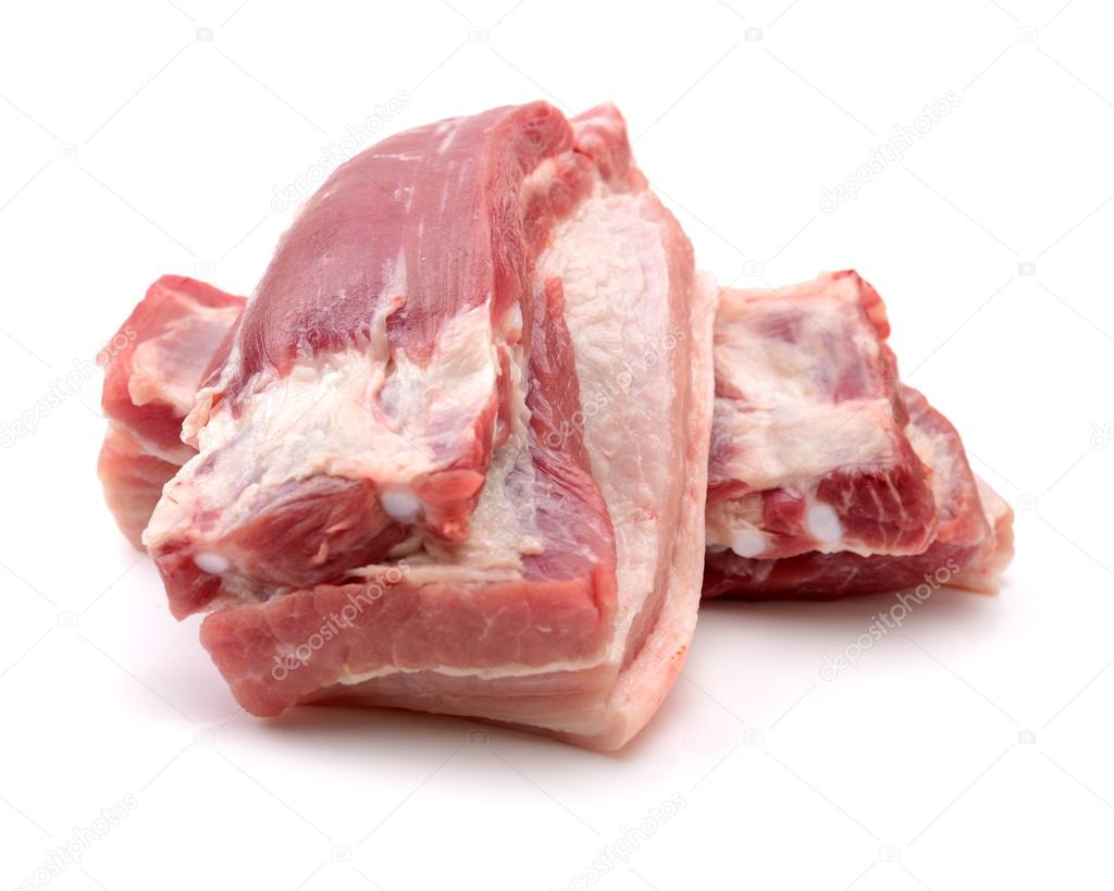 raw pork belly slices
