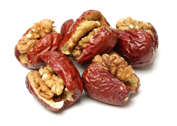 Jujube walnut on white background — Stock Photo, Image