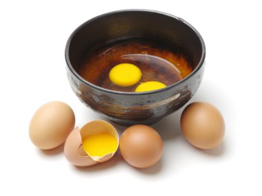 Yumurta beyaz üzerine yakın çekim