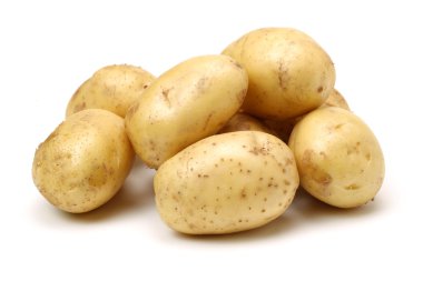 patates üzerine beyaz kapatın