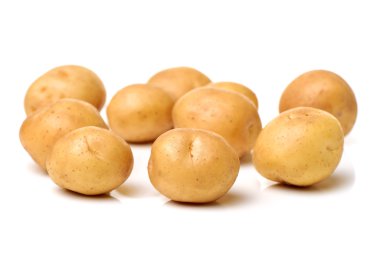 patates üzerine beyaz kapatın