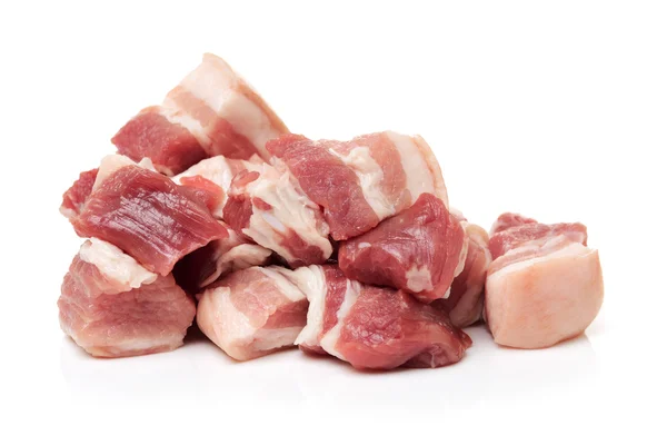 Pork Belly Chunk Heap White Background — Stock Photo, Image