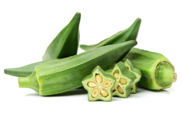 Färska unga okra — Stockfoto