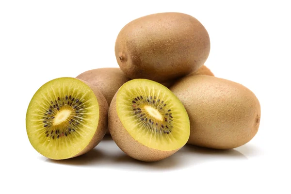 Whole and cut golden kiwifruits — Stock Photo, Image