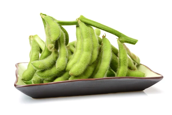 Green kidney bean on white — Stock Photo, Image