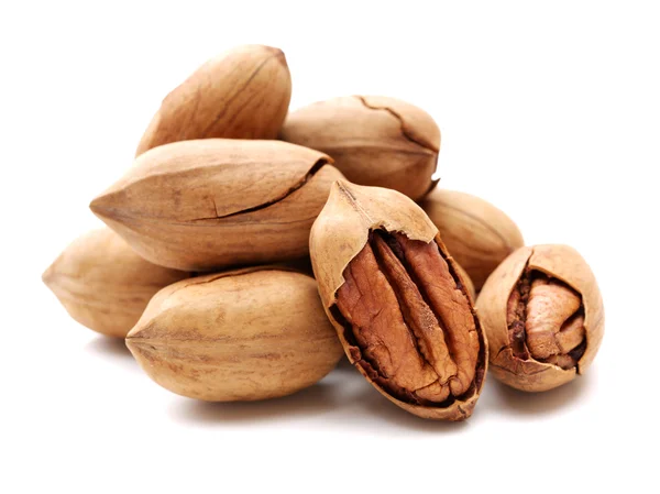 Pecan nuts in pile — Stock Photo, Image