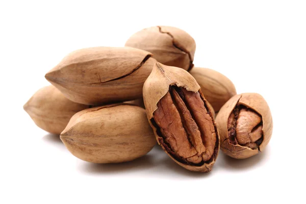 Pecan nuts in pile — Stock Photo, Image