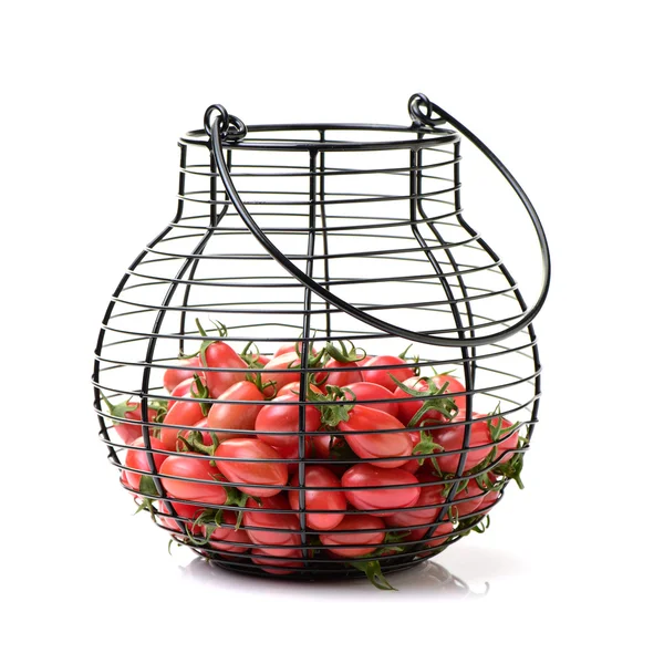 Fresh red tomatoes in basket — Stock Photo, Image