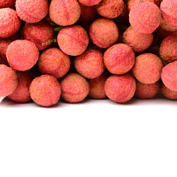 Fresh lychee on white — Stock Photo, Image
