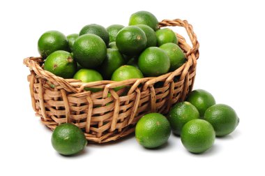 Limes beyaz zemin üzerine