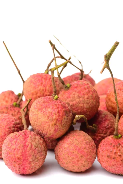 Fresh lychee on white — Stock Photo, Image