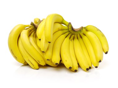 Beyaz arkaplanda muzlar