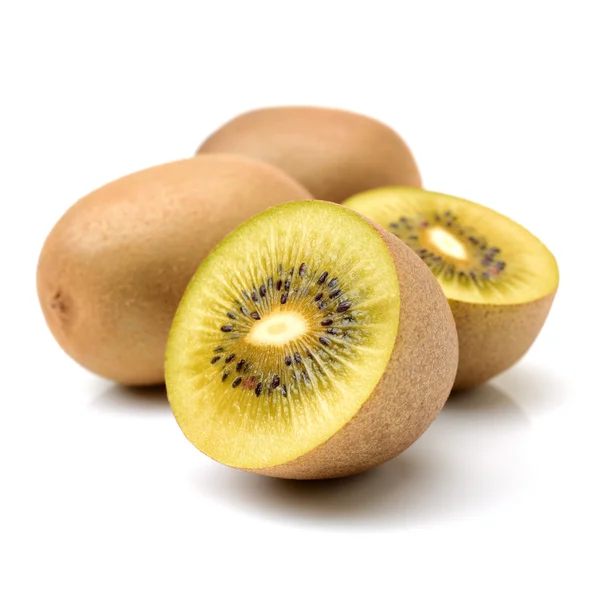 Whole and cut golden kiwifruits — Stock Photo, Image