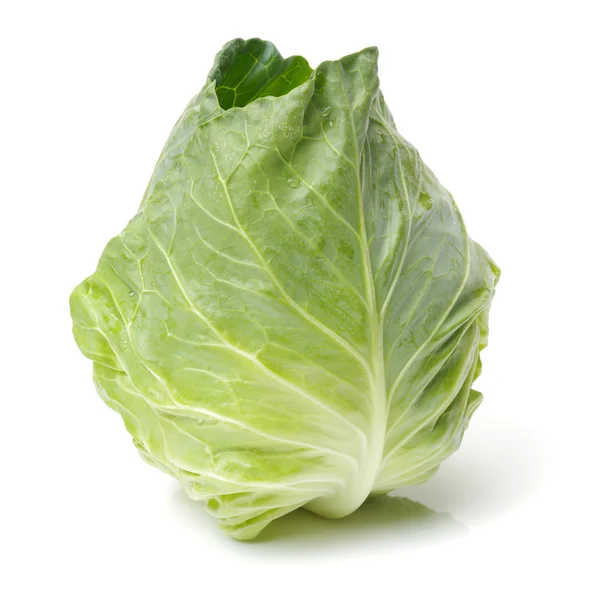 Green cabbage isolated on white — Stock Photo, Image