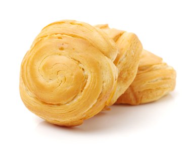 Beyaz arkaplanda ekmek