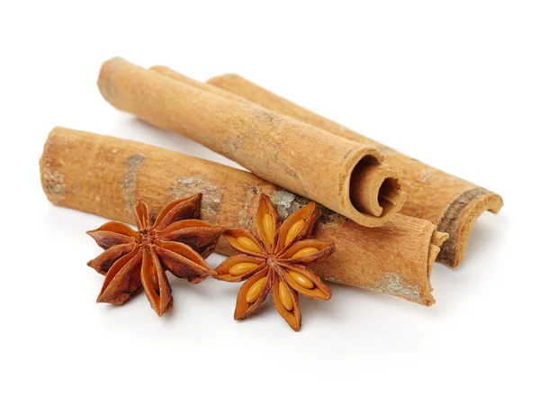 Star anise and cinnamon on — Stock Photo, Image