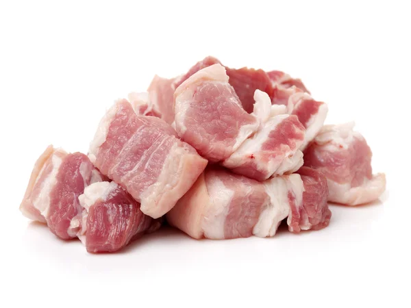 Scheibe Schweinefleisch auf weißem Hintergrund — Stockfoto