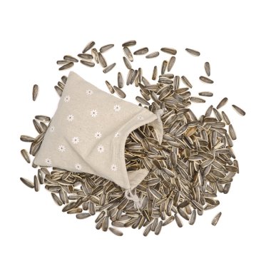 ayçiçeği tohumu üzerine beyaz izole 