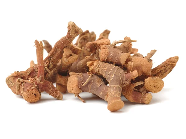 Dried galangal root isolated on — Stock Photo, Image