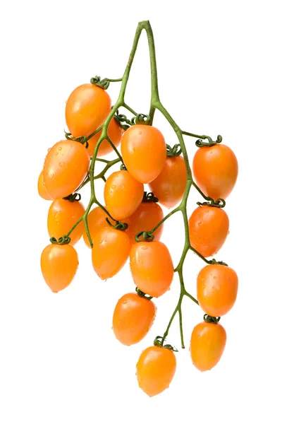Cherry rajčata na bílém pozadí — Stock fotografie