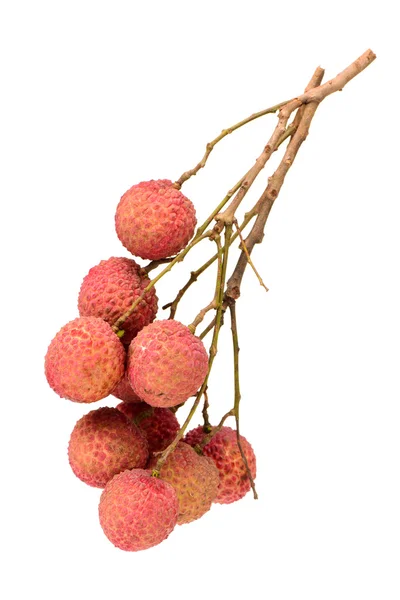 Frisk lychee (Litchi chinensis) isolerade på vit bakgrund — Stockfoto