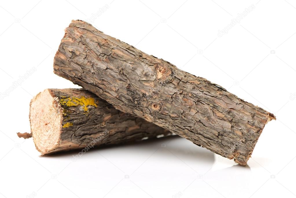 Birch logs isolated on the 