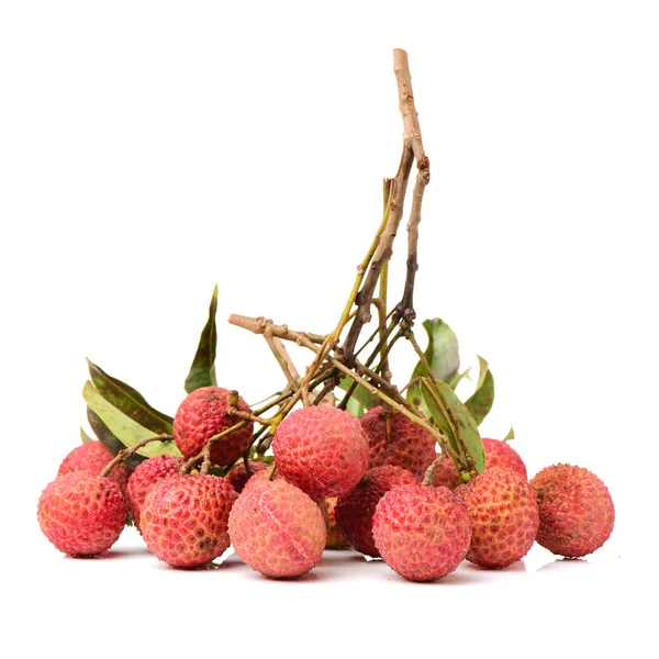 Frisk lychee (Litchi chinensis) isolerade — Stockfoto