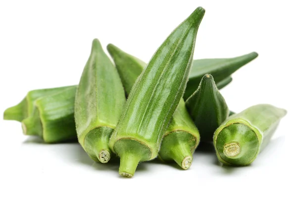 Fresh young okra isolated on — Stock Photo, Image