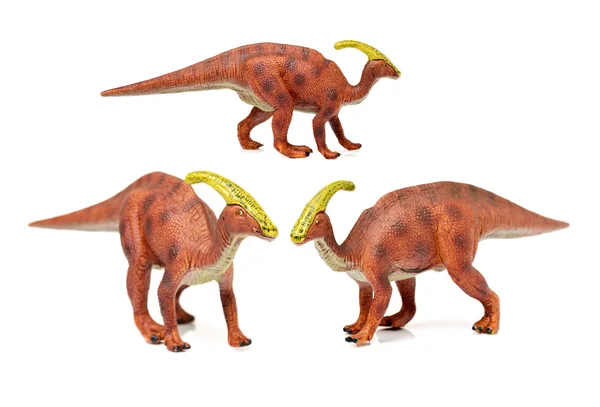 Dinosaur Parasaurolophus na białym tle — Zdjęcie stockowe