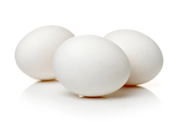 Close up of eggs on white — Stock Photo, Image