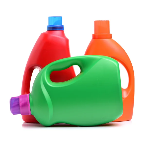 Plastic containers for detergent — Stock Photo, Image