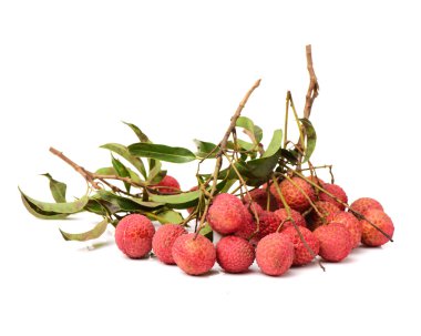 Beyaz üzerine taze lychee