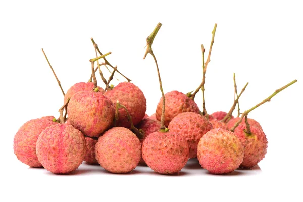 Färsk Litchi på vit — Stockfoto