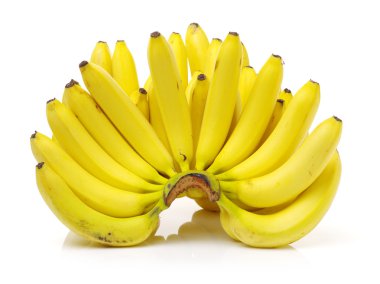 Beyaz arkaplanda muzlar