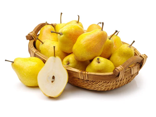 Pears Basket White — Stock Photo, Image