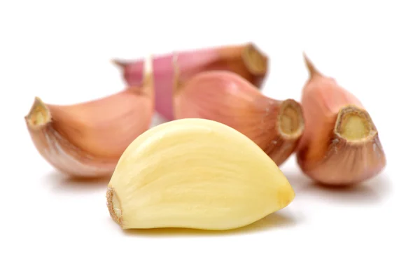 Fresh Garlic Pieces White — Stock Photo, Image