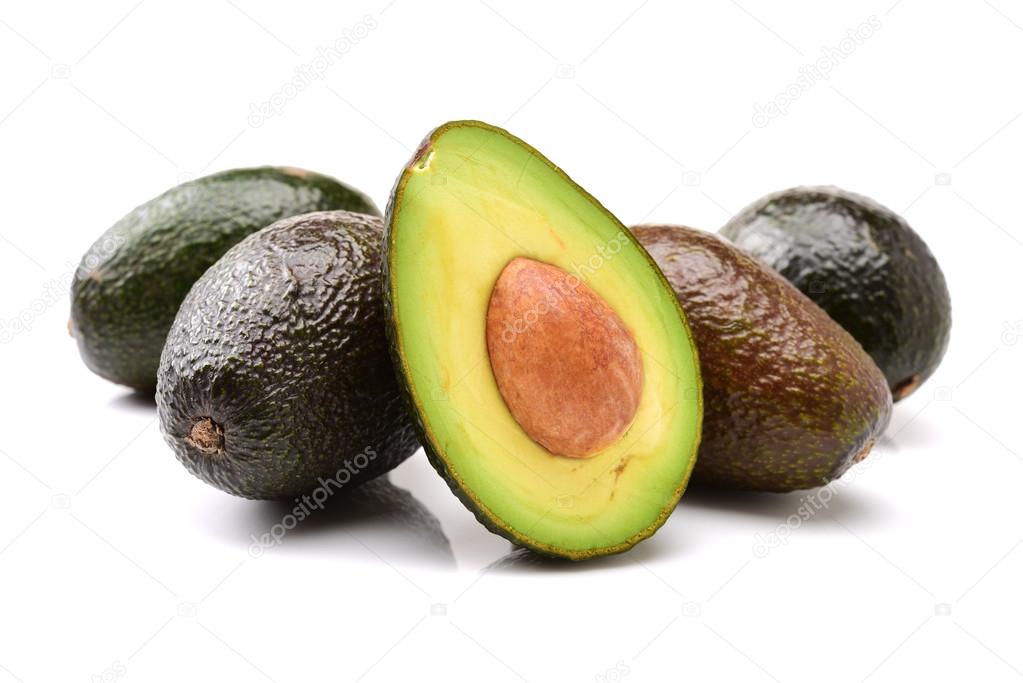 Avocado fruits close up