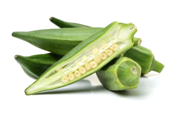 Fresco giovane okra — Foto Stock