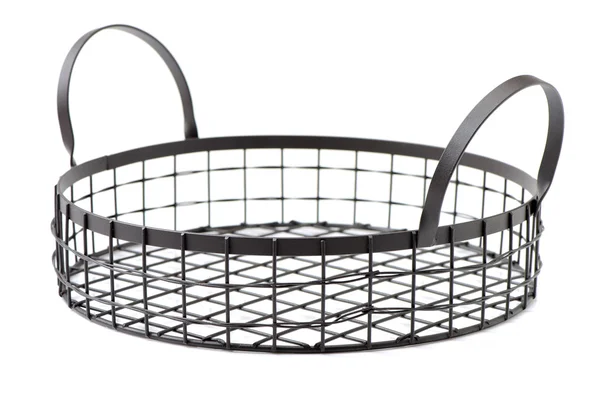 Wire basket on white background — Stock Photo, Image