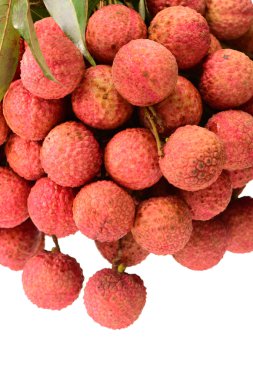 Beyaz üzerine taze lychee